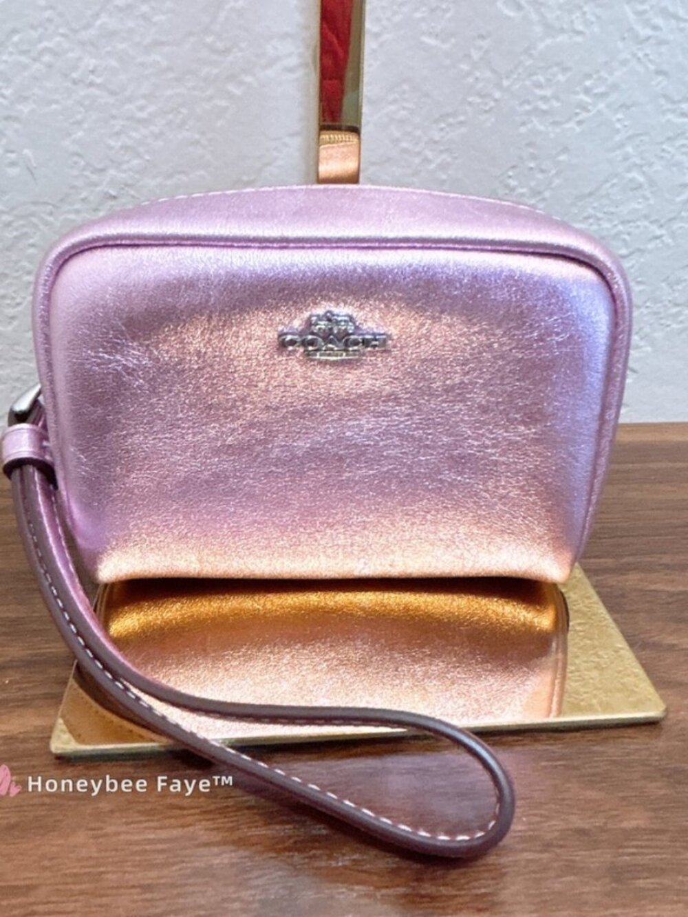 COACH Pouch Wristlet pink color cw420